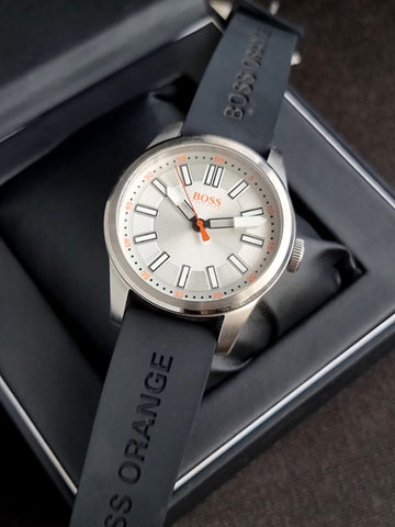 BOSS Orange 1512937 Mens Silver and Black H-7001 Watch